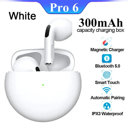 Original Air Pro 6 TWS Wireless Bluetooth Earphones Mini Pods